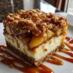 Caramel Apple Cheesecake Bars With Crumb Topping