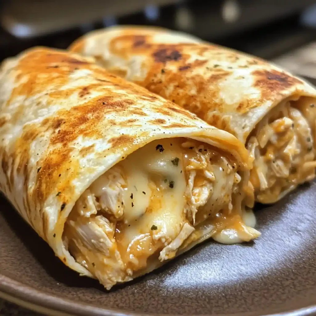 Cheesy Garlic Chicken Wraps