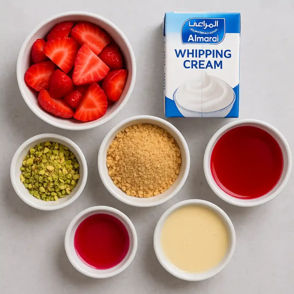 Dubai Strawberry Cup Recipe - Creamy, Layered Dessert 9 Dubai Strawberry Cup Recipe Ingredients