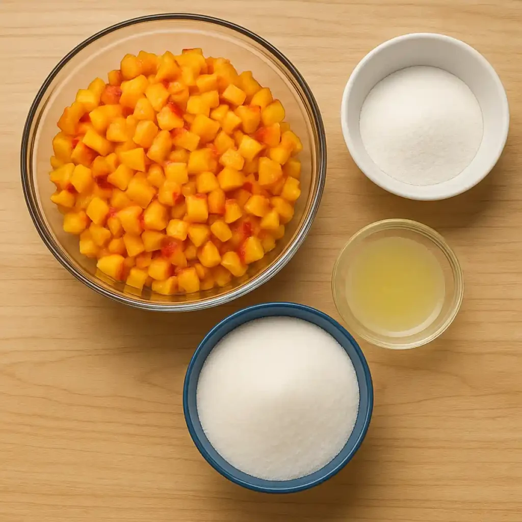 Peach Jam Recipe with Pectin - Foolproof & Delicious! 2 Peach Jam Recipe With Pectin Ingredients
