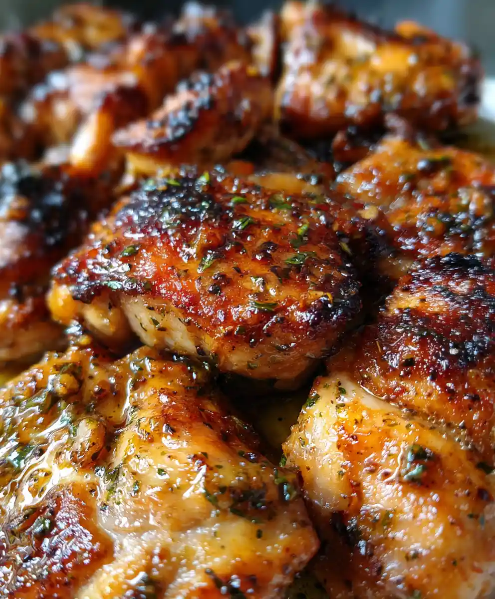 Baked Boneless Skinless Chicken Thighs with Garlic Marinade