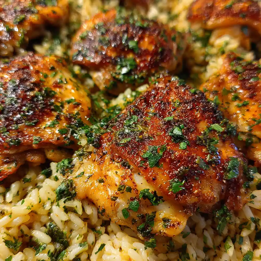 Chicken And Rice Recipe One-Pot Garlic Butter