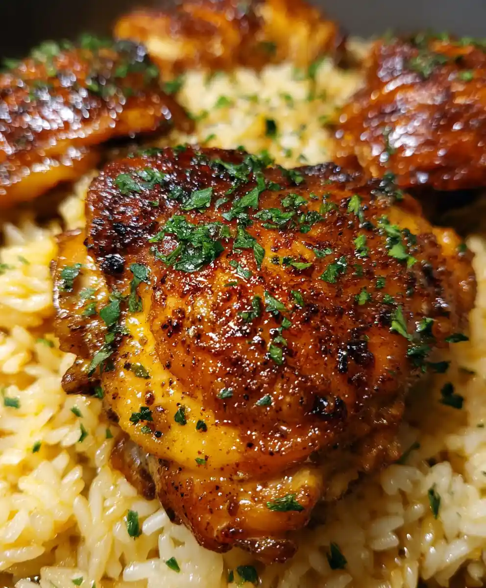 Chicken And Rice Recipe One-Pot Garlic Butter