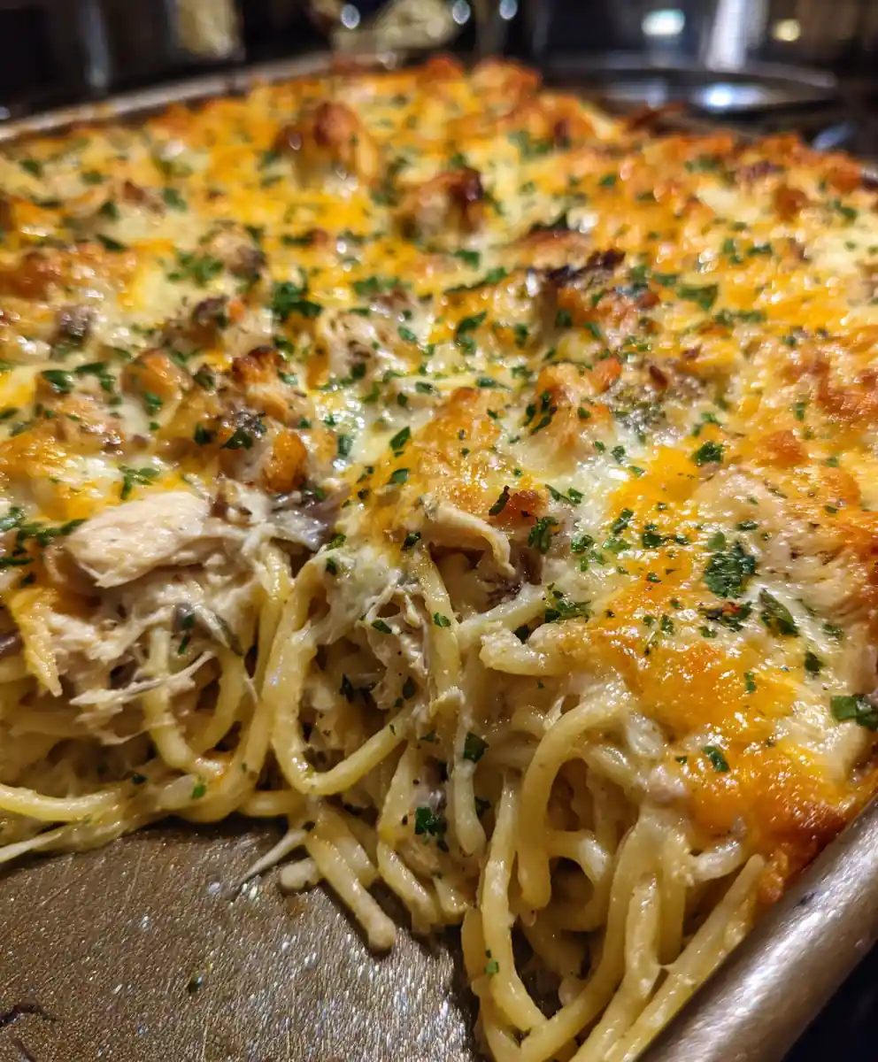 Chicken Spaghetti Recipe Creamy Baked Casserole
