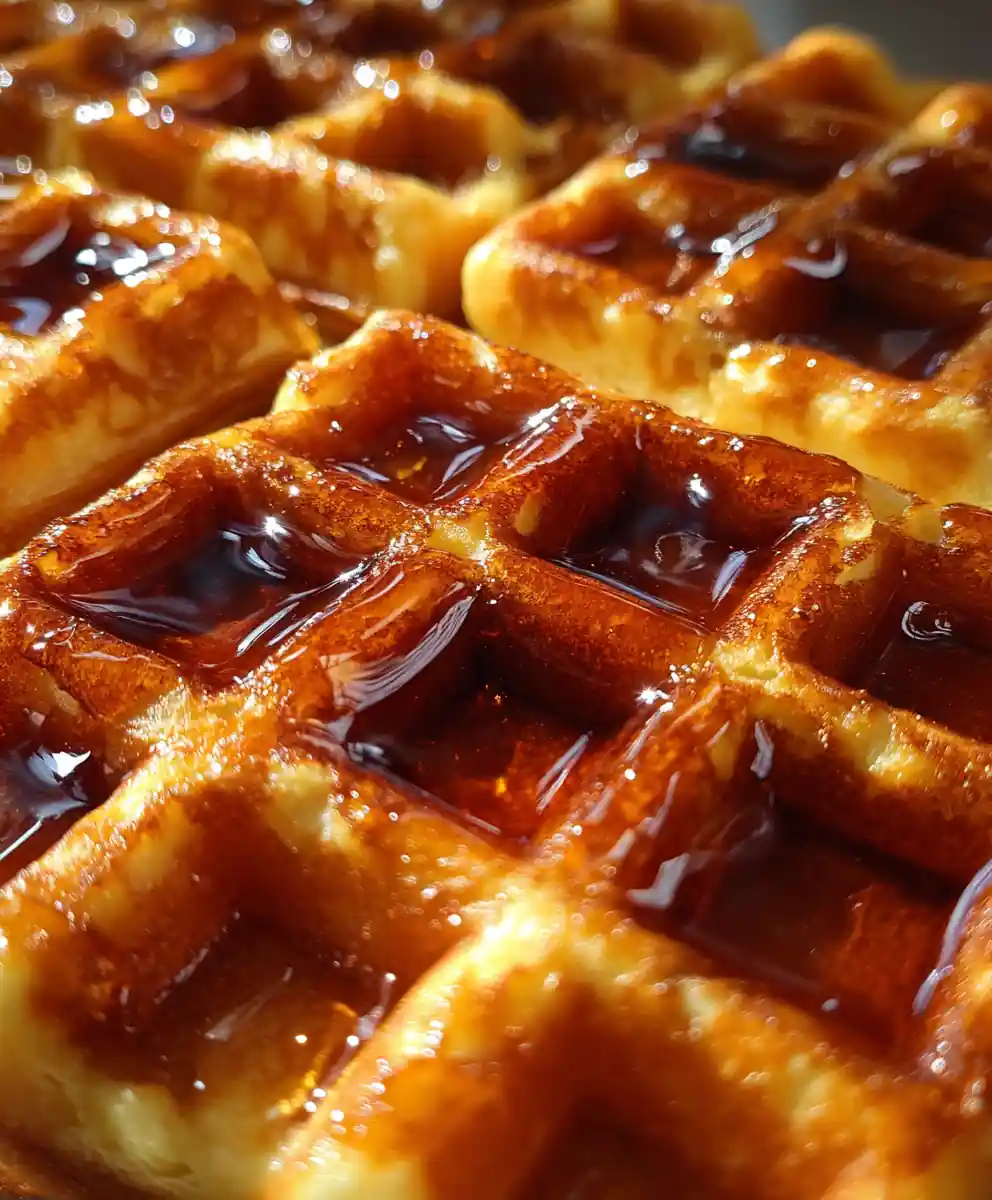 Crispy Golden Waffles Recipe with Maple Butter
