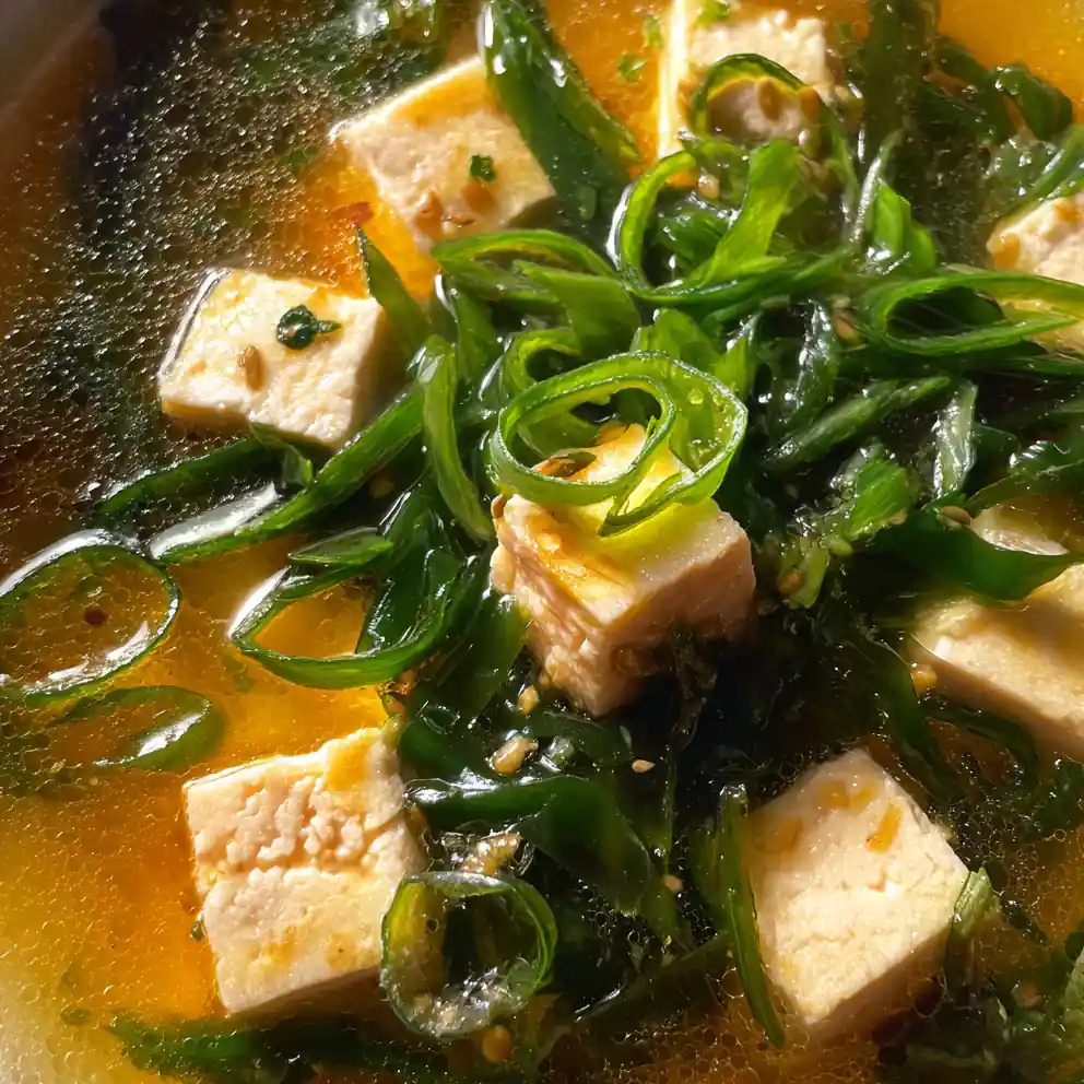 Savory Miso Paste Soup With Tofu And Scallions 6 Savory Miso Paste Soup with Tofu and Scallions