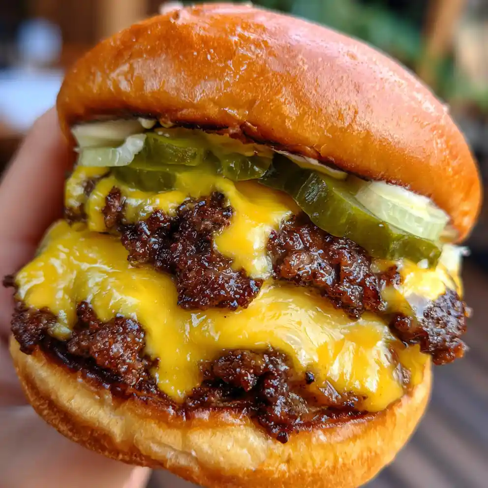Smash Burger Recipe Cast-Iron Crispy-Edge With Pickles