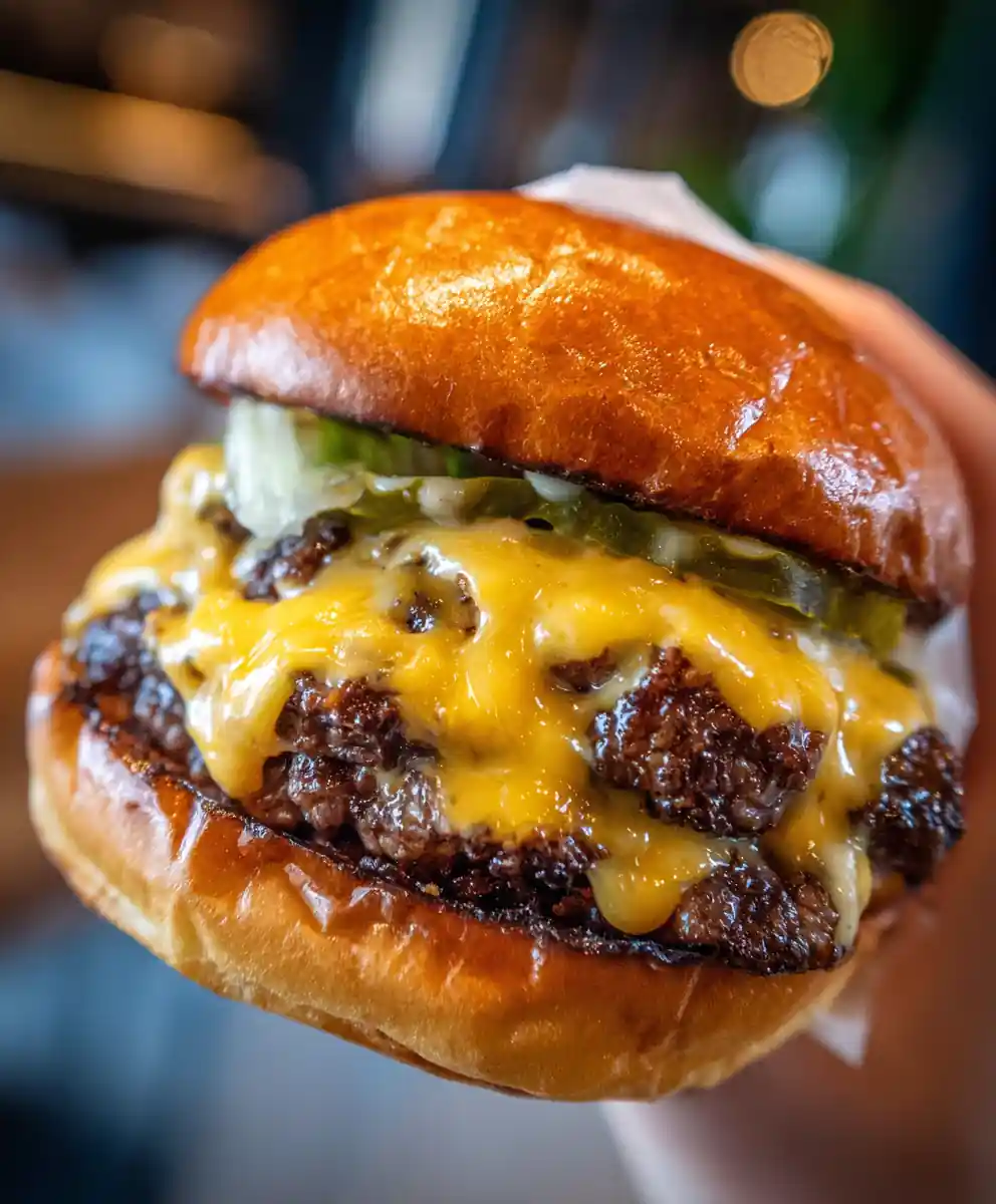 Smash Burger Recipe Cast-Iron Crispy-Edge With Pickles
