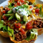 Taco Salad Recipe Crunchy Tortilla Bowl With Beans 1758649365.824763