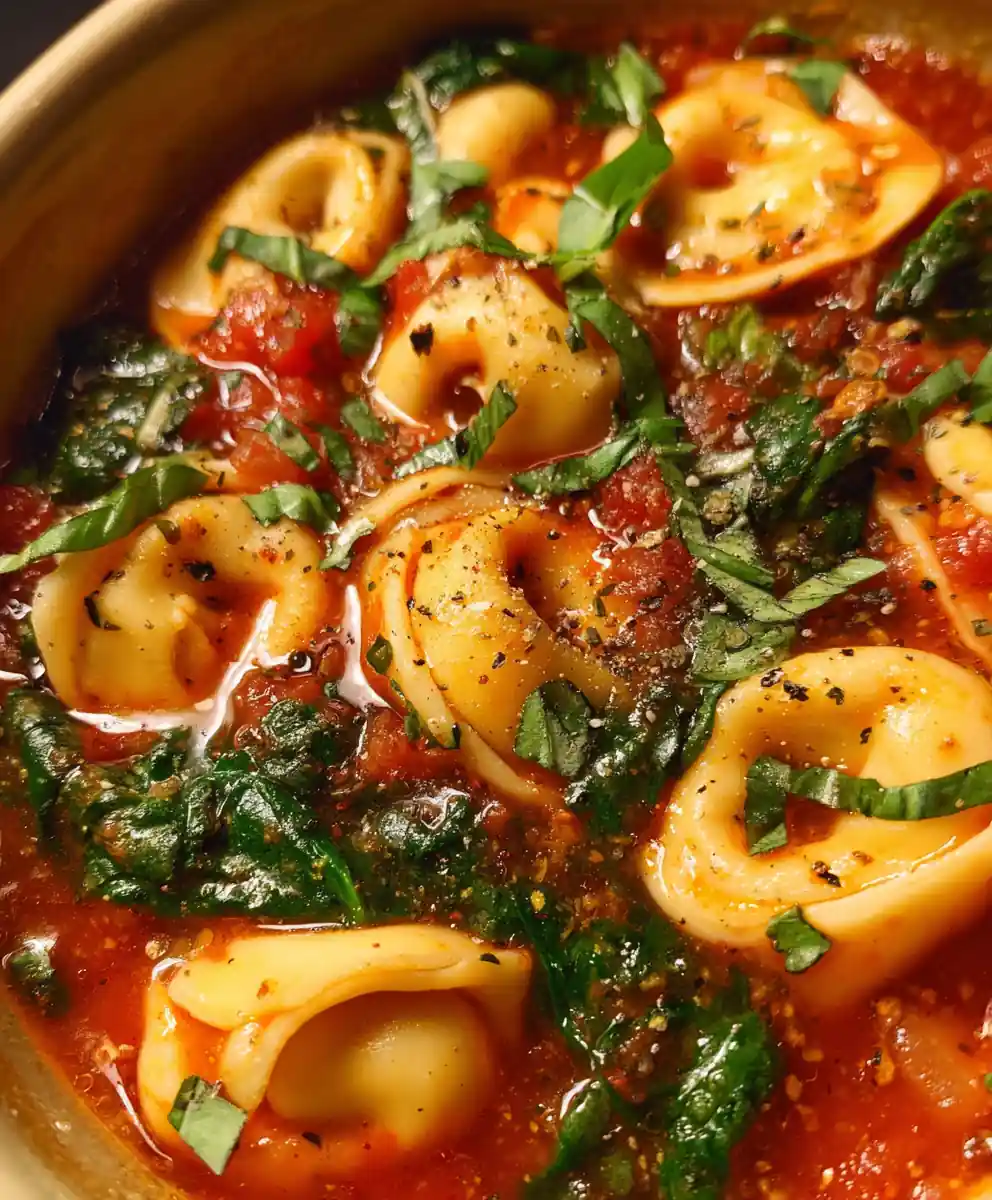Tortellini Soup Cozy Tomato Basil With Spinach