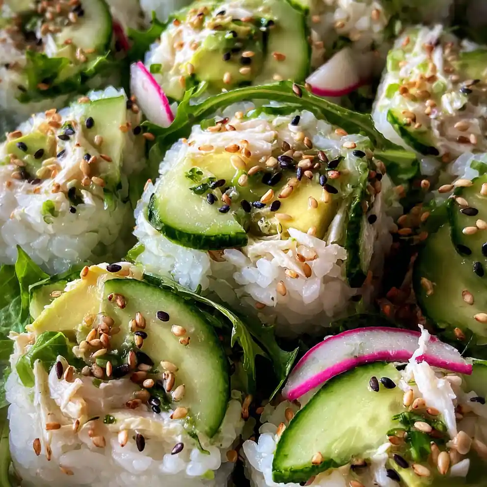 California Roll Cucumber Salad Sesame Rice Vinegar