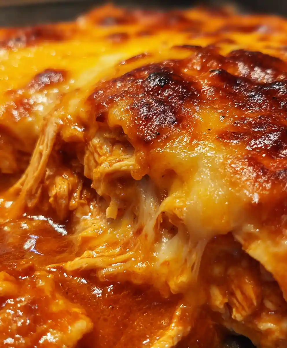 Chicken Enchilada Casserole with Red Sauce