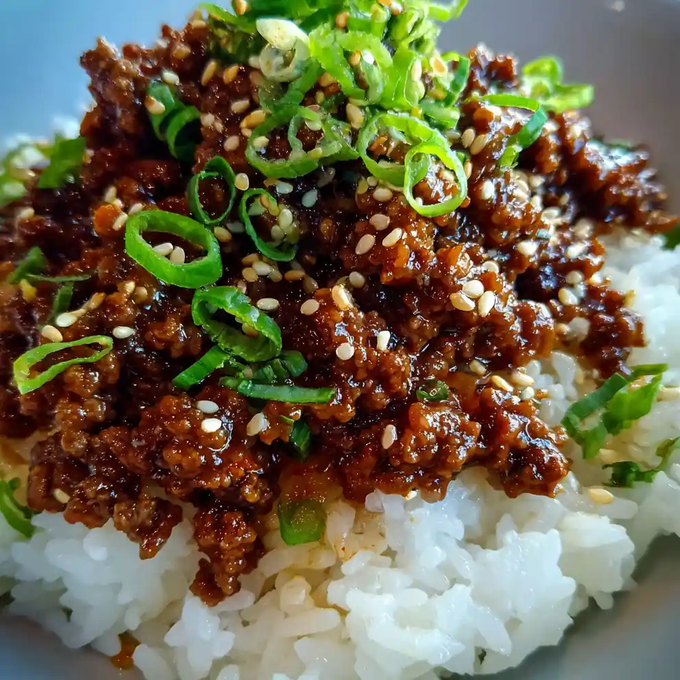 Korean Ground Beef Recipe Skillet Rice Bowl