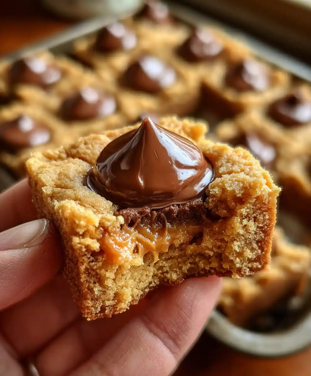 Peanut Butter Blossoms Tray-Bake Cookies 7 Peanut Butter Blossoms Tray-Bake Cookies