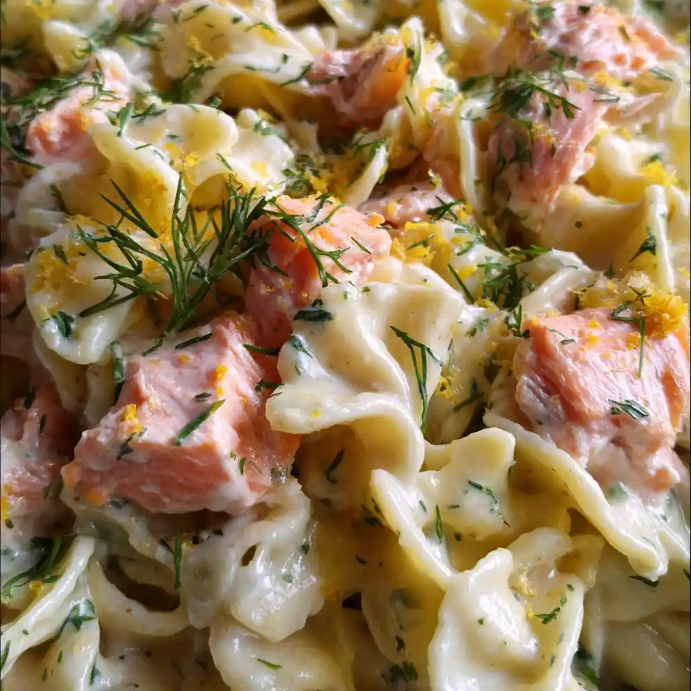 Salmon Pasta Recipe Creamy Dill Lemon