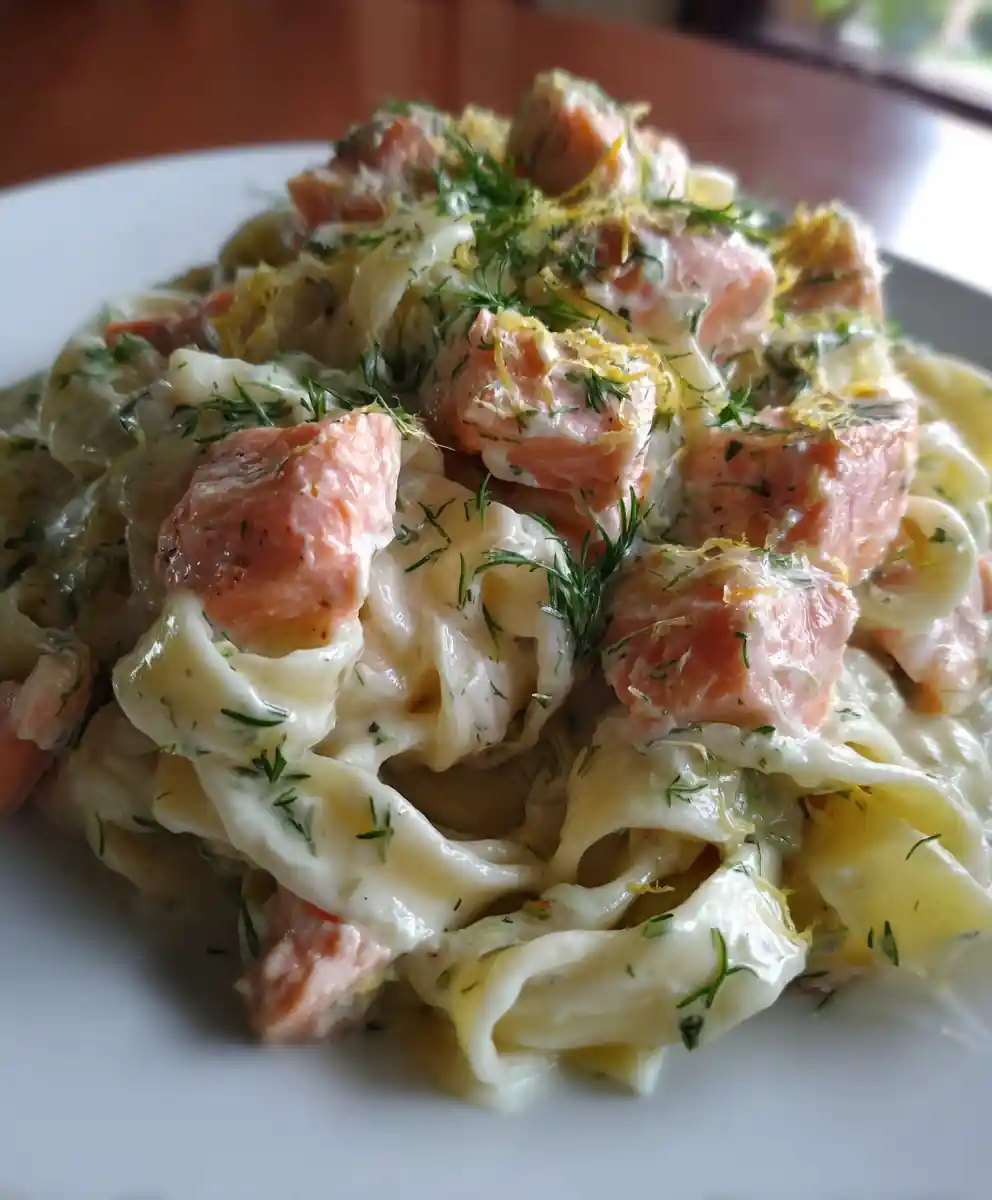 Salmon Pasta Recipe Creamy Dill Lemon