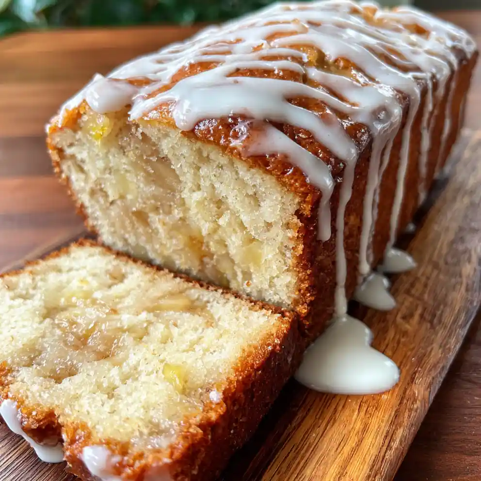 apple fritter bread recipe Cinnamon Glaze With Apple Chunks