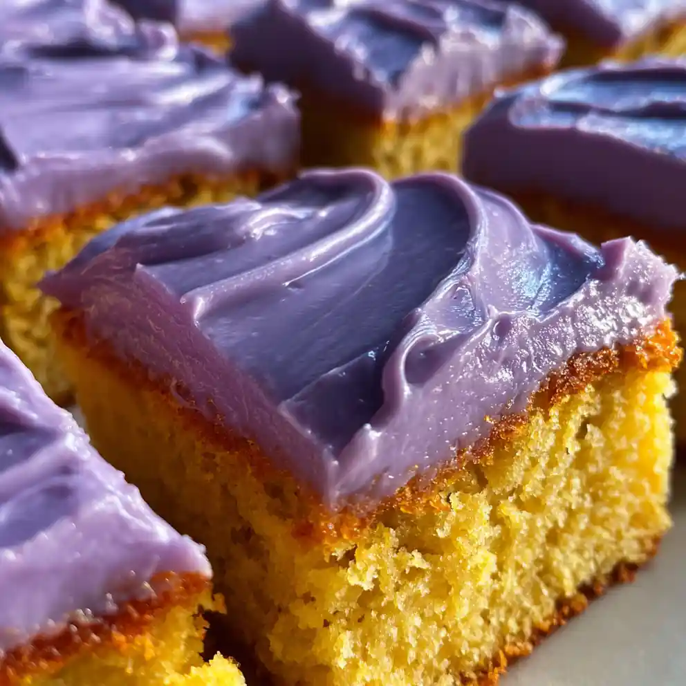 Banana Bars Recipe With Purple Blueberry Frosting 6 banana bars recipe With Purple Blueberry Frosting