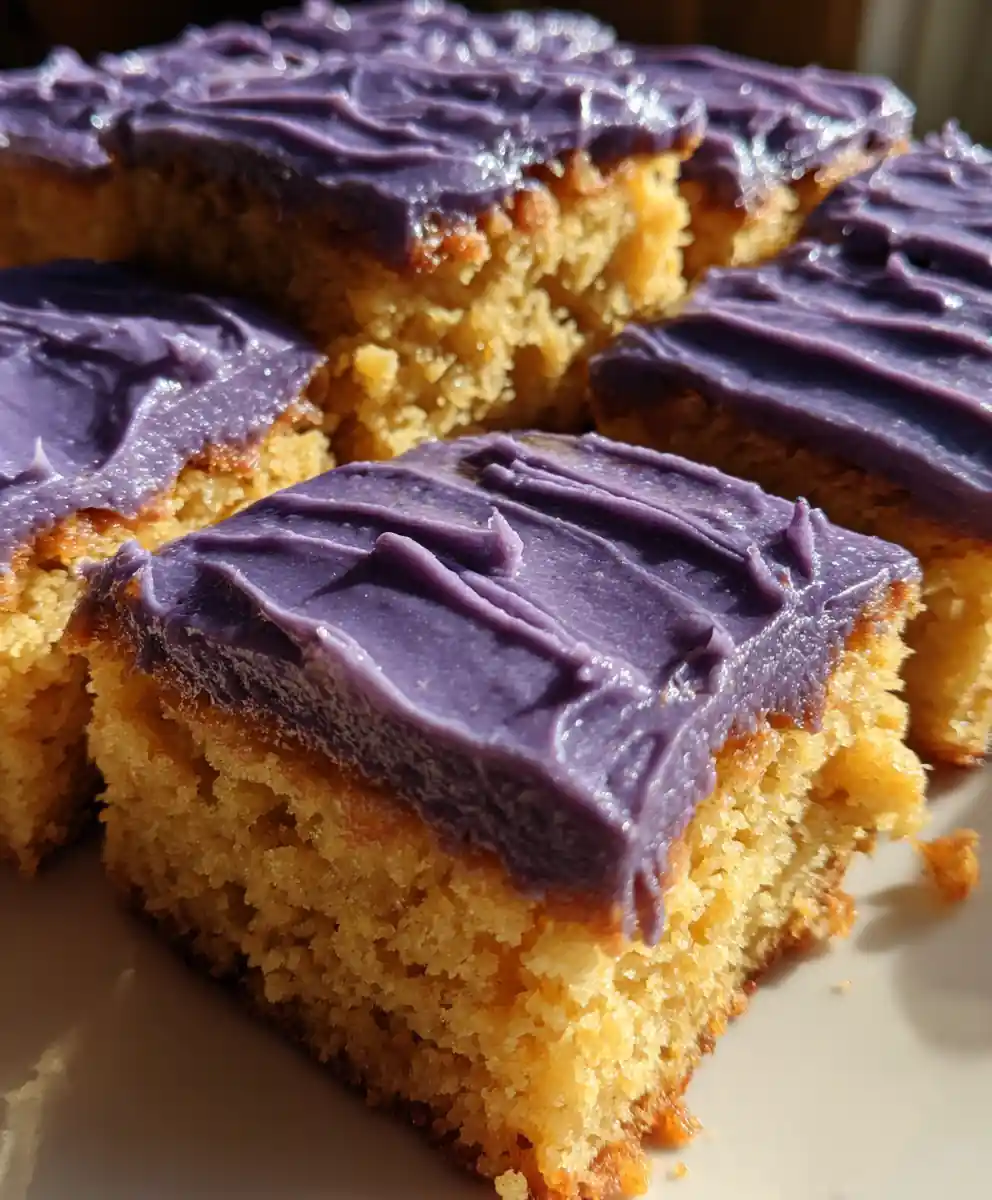 Banana Bars Recipe With Purple Blueberry Frosting 7 banana bars recipe With Purple Blueberry Frosting
