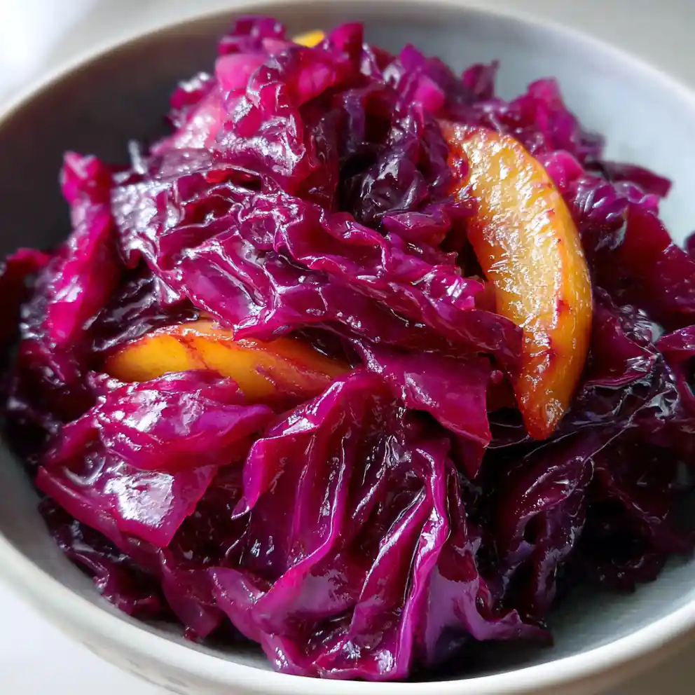 braised cabbage recipe With Purple-Red Apple Glaze