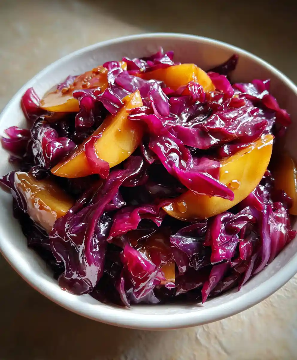 braised cabbage recipe With Purple-Red Apple Glaze