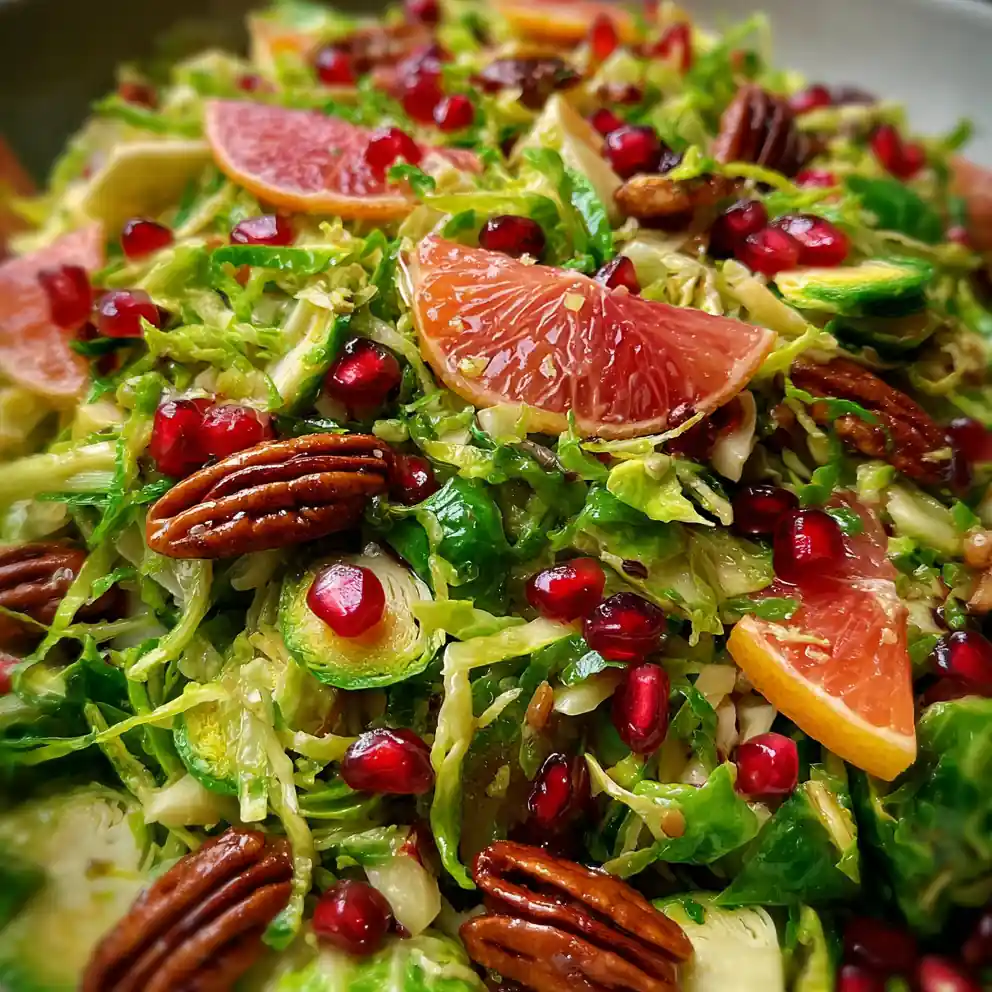brussel sprout salad recipe With Pink Grapefruit And Pomegranate Jewels