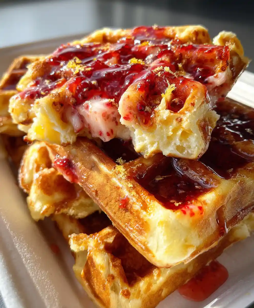 Buttermilk Waffles Recipe With Strawberry Ripple And Lemon Zest 7 buttermilk waffles recipe With Strawberry Ripple And Lemon Zest