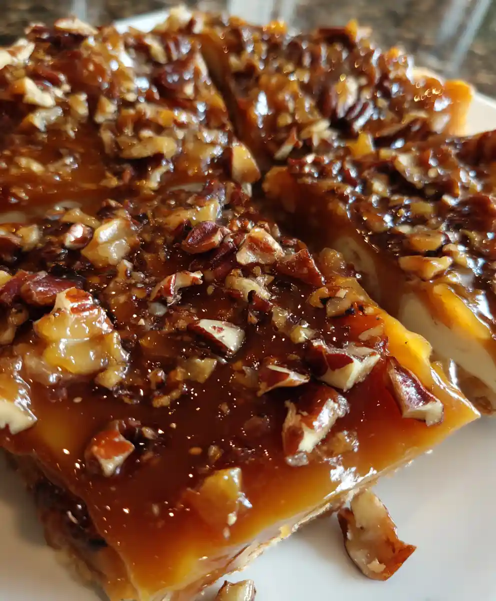 caramel icing recipe With Toasted Pecan Praline Shards