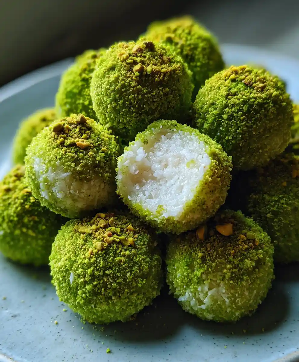 Coconut Balls Recipe With Rosewater Pistachio Dust 7 coconut balls recipe With Rosewater Pistachio Dust