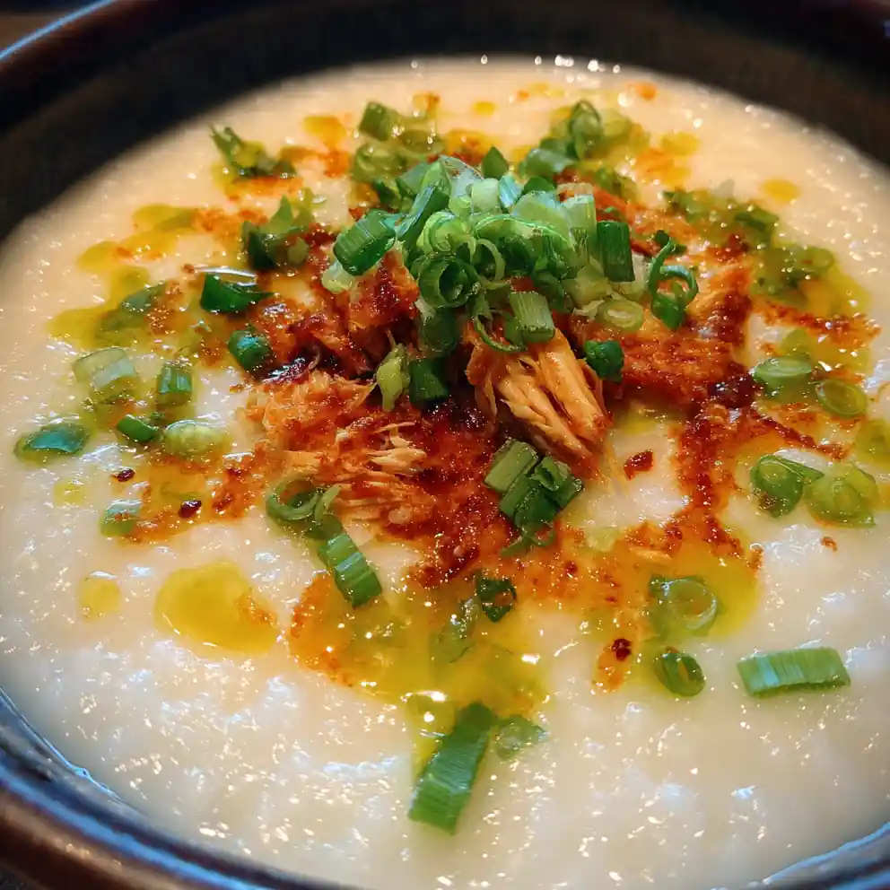 Congee Recipe With Jade Scallion-Ginger Oil 6 congee recipe With Jade Scallion-Ginger Oil