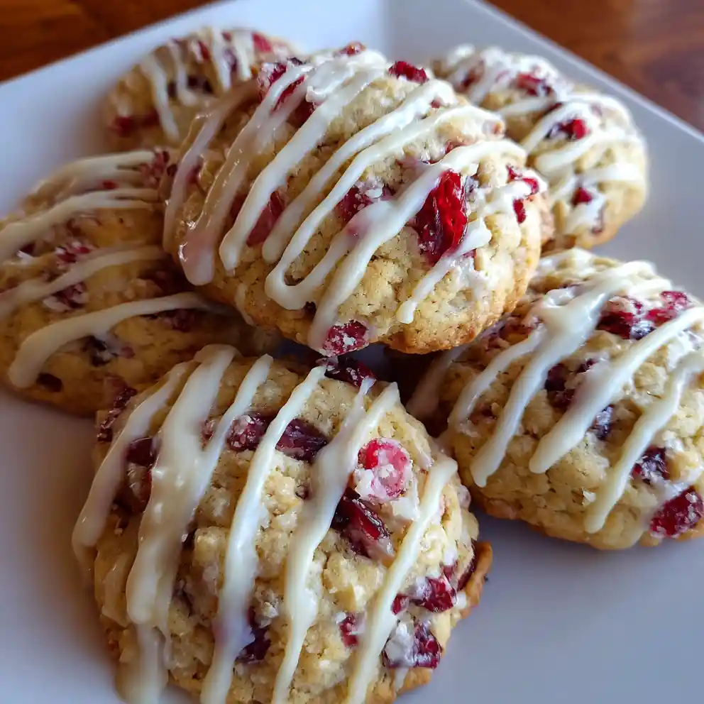 cranberry cookies recipe Ruby Studded With White Drizzle