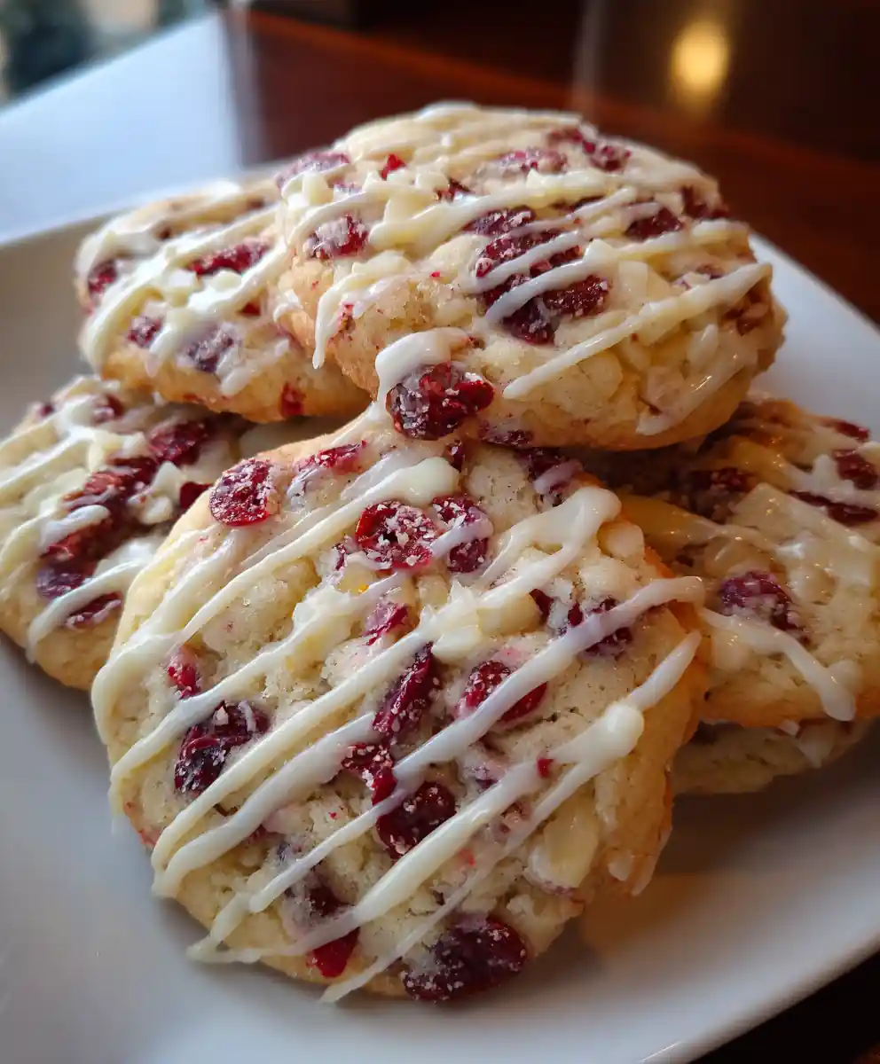 cranberry cookies recipe Ruby Studded With White Drizzle