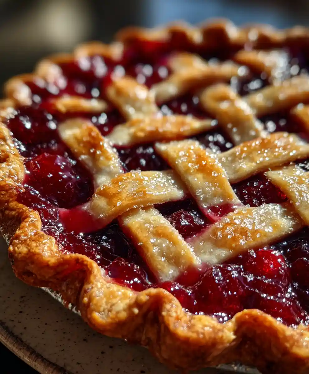 cranberry pie recipe With Crimson Lattice Top