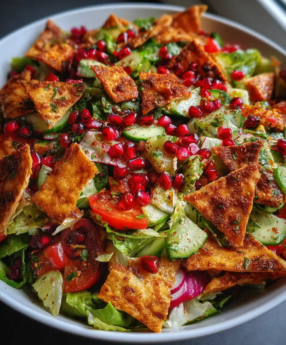 Fattoush Salad Recipe With Sumac-Purple Pomegranate Shards 7 fattoush salad recipe With Sumac-Purple Pomegranate Shards
