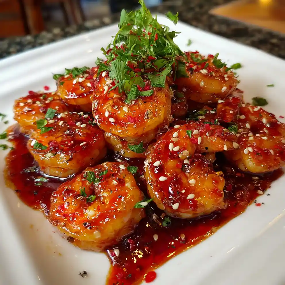 firecracker shrimp recipe Chili-Red Glaze With Sesame