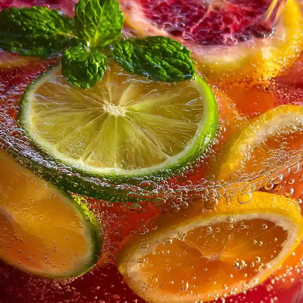 fruit punch recipe With Rainbow Citrus Wheels