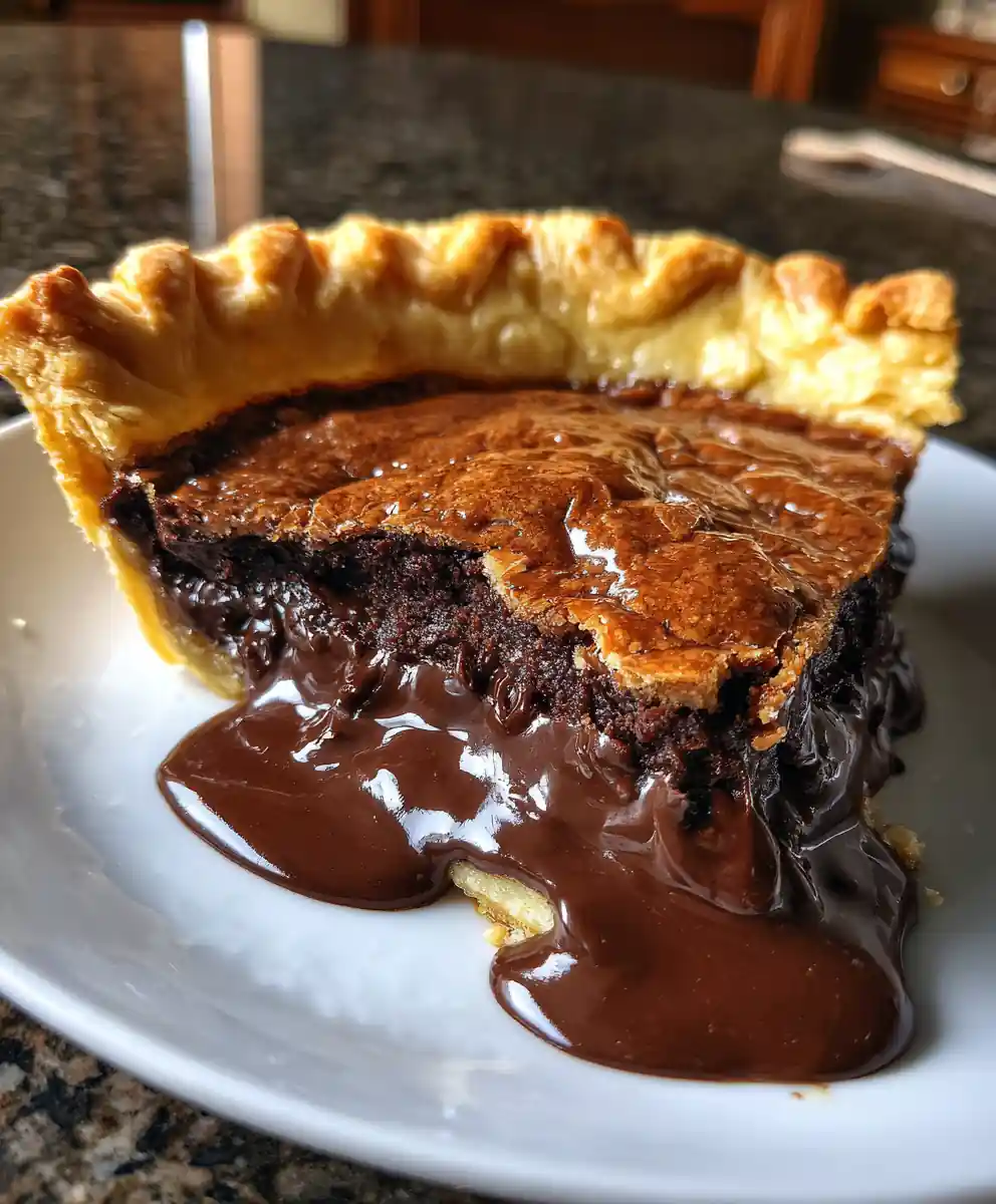 fudge pie recipe With Glossy Chocolate Pool