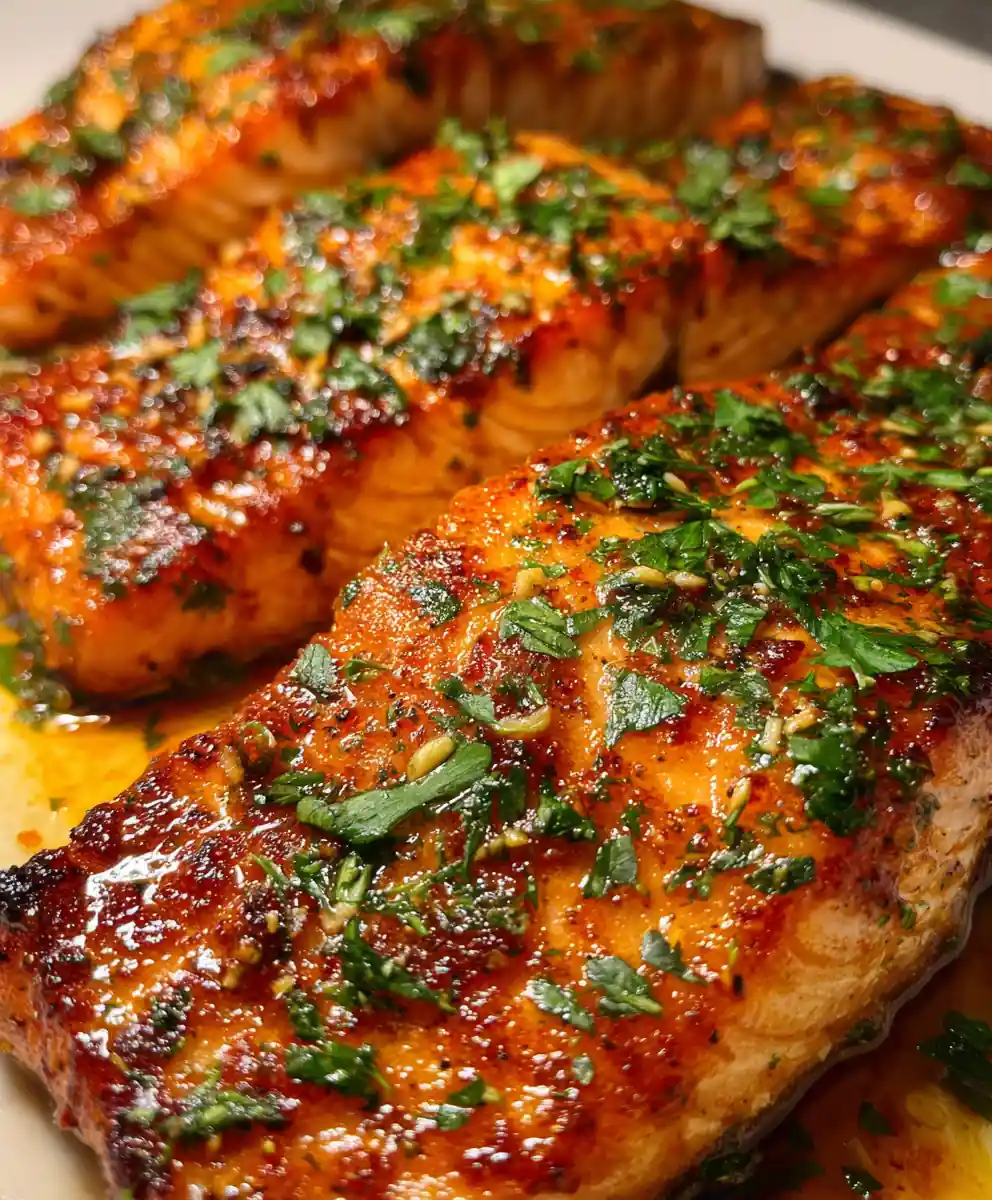 Garlic Butter Salmon Recipe With Lemon-Paprika Gloss 7 garlic butter salmon recipe With Lemon-Paprika Gloss