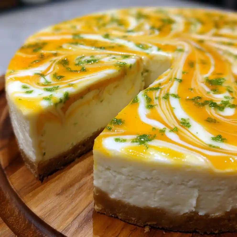 Homemade Cheesecake Recipe With Mango Swirl And Lime Zest 6 homemade cheesecake recipe With Mango Swirl And Lime Zest