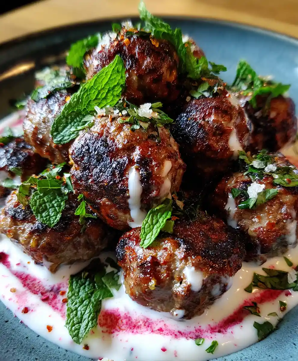 Lamb Meatballs Recipe With Mint-Yogurt Swirl And Sumac 7 lamb meatballs recipe With Mint-Yogurt Swirl And Sumac
