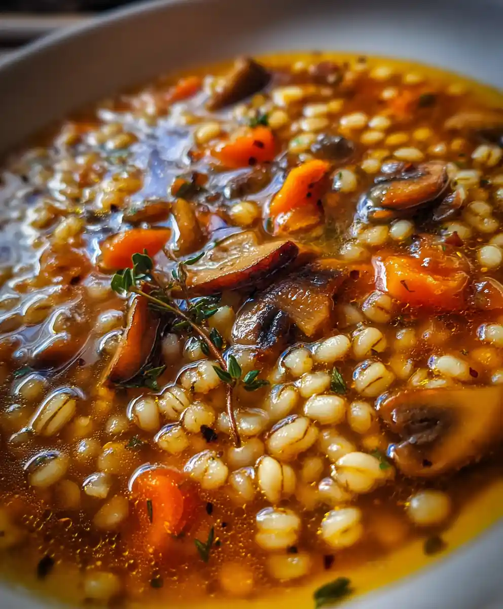 Mushroom Barley Soup Recipe Porcini Broth With Carrot Amber Studs 7 mushroom barley soup recipe Porcini Broth with Carrot Amber Studs