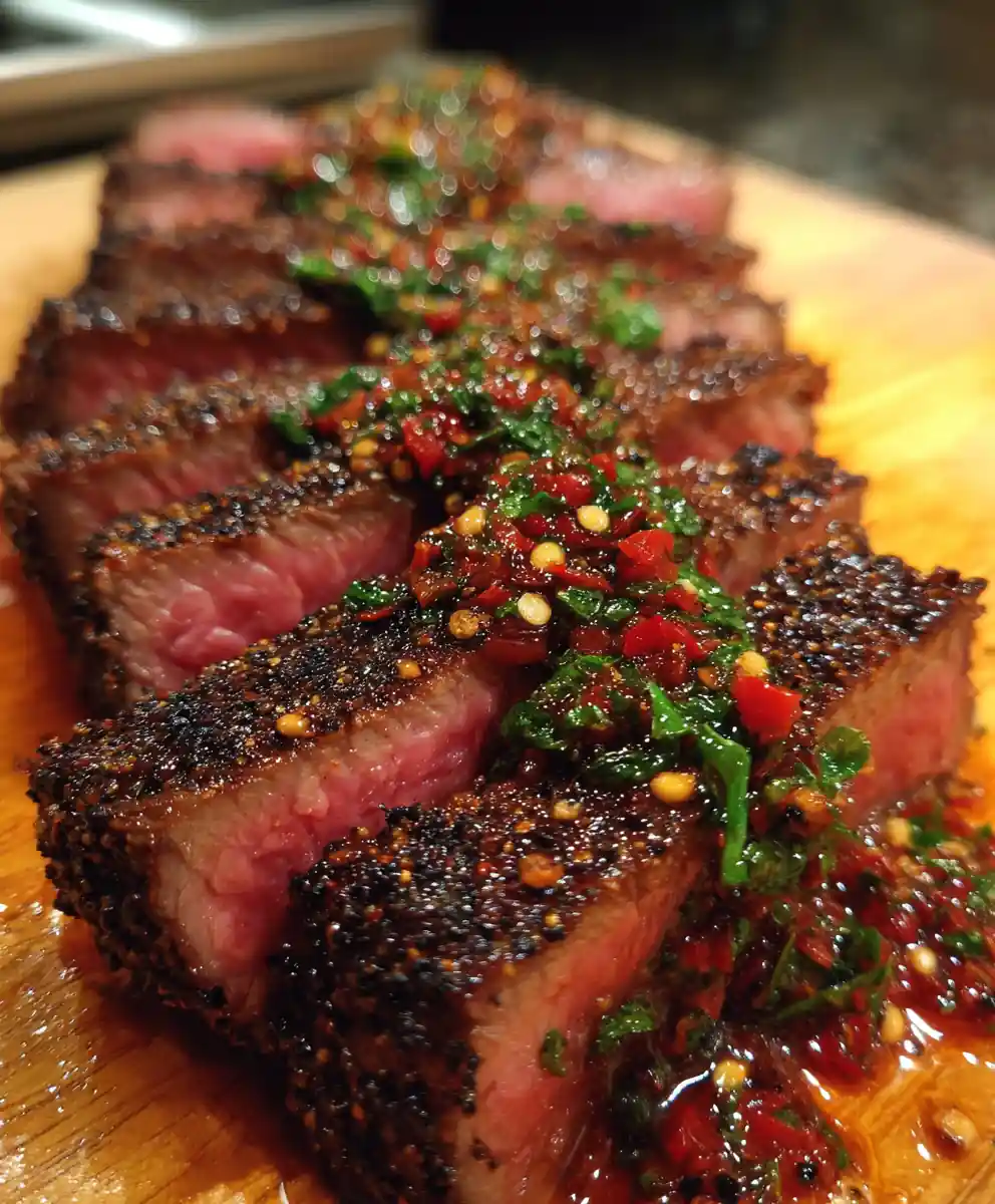 Peppered Steak Recipe Cracked Pepper Crust With Red Chimichurri 7 peppered steak recipe Cracked Pepper Crust with Red Chimichurri