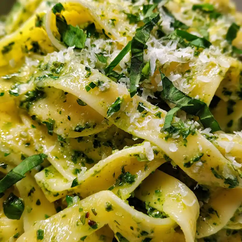pesto cream sauce recipe Basil-Green Marbled Ribbon