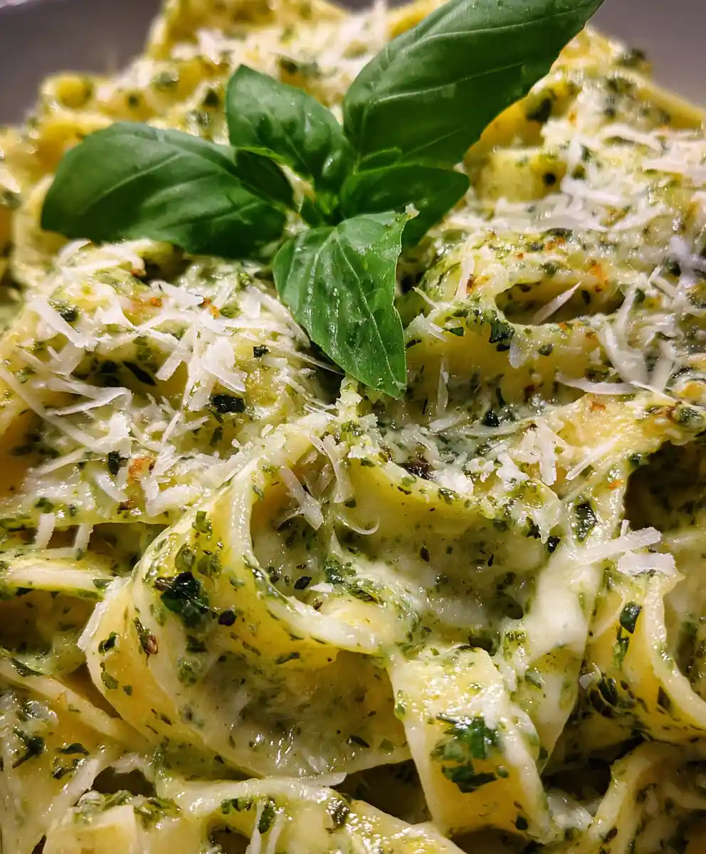 pesto cream sauce recipe Basil-Green Marbled Ribbon