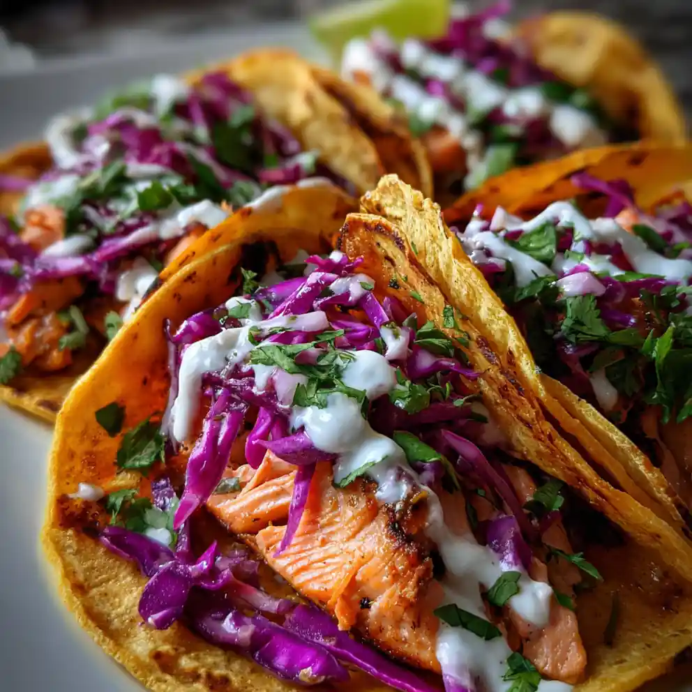 Salmon Tacos Recipe With Purple Cabbage Slaw 6 salmon tacos recipe With Purple Cabbage Slaw