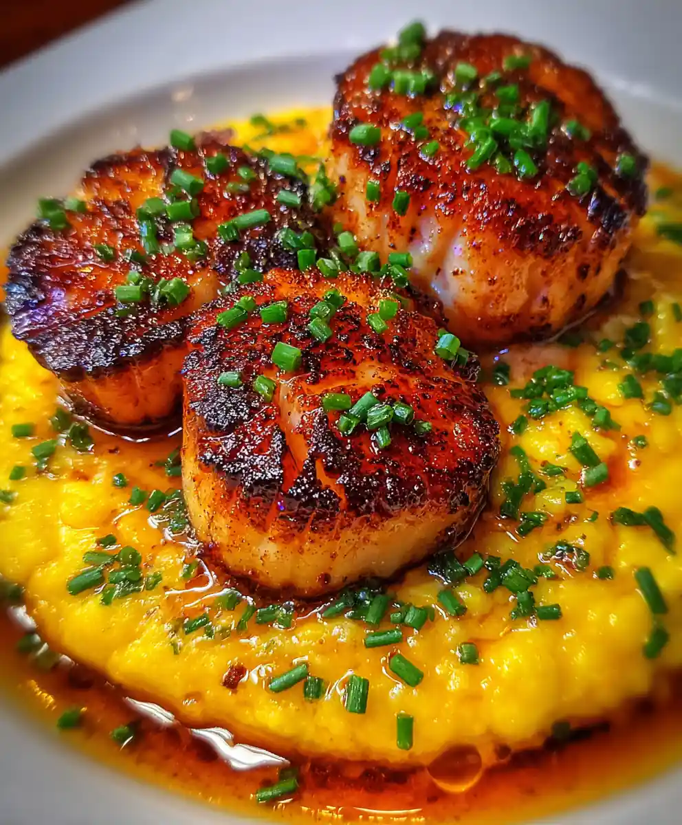 scallops recipe With Golden Corn Purée