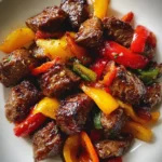 Sirloin Steak Tips Recipe Garlic Butter With Charred Peppers 1761535263.1243548