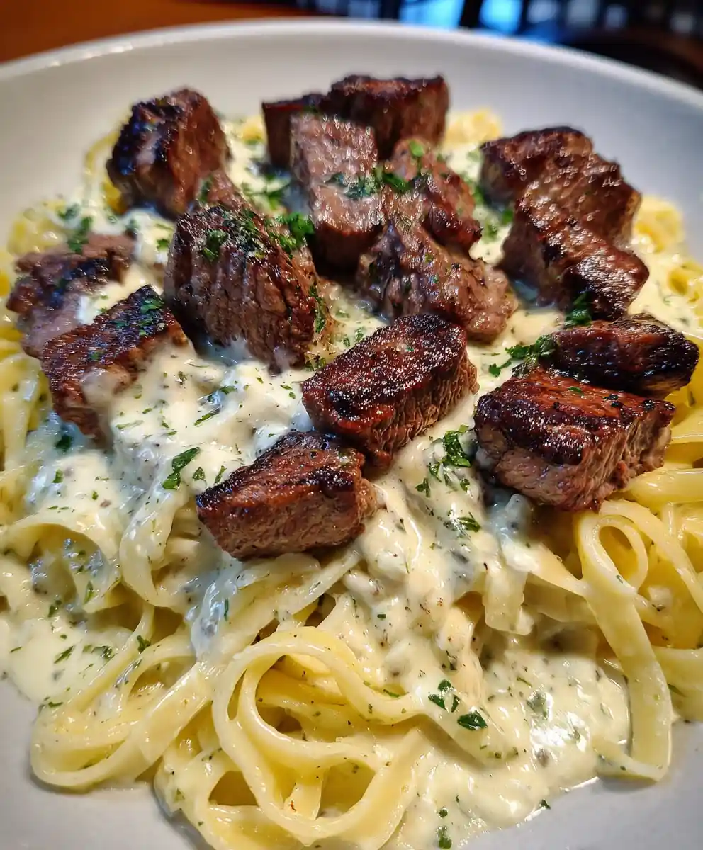 Steak Alfredo Recipe Charred Strips Over Snowy Alfredo With Parsley 7 steak alfredo recipe Charred Strips over Snowy Alfredo with Parsley