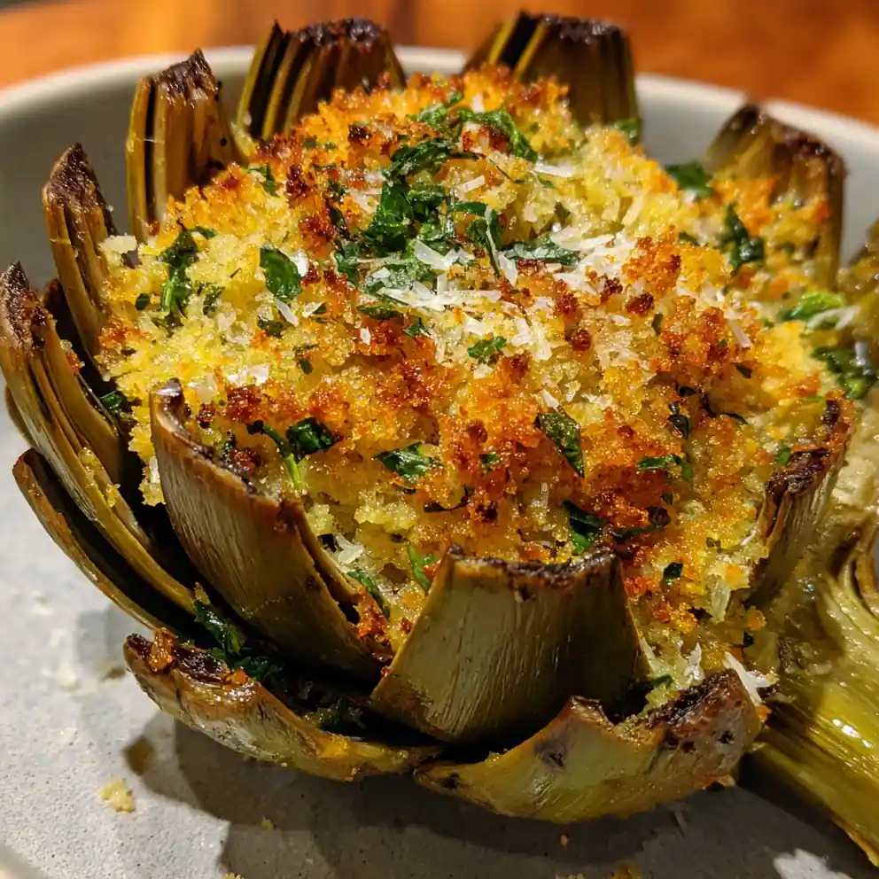 Stuffed Artichoke Recipe With Lemon-Saffron Crumb Halo 6 stuffed artichoke recipe With Lemon-Saffron Crumb Halo