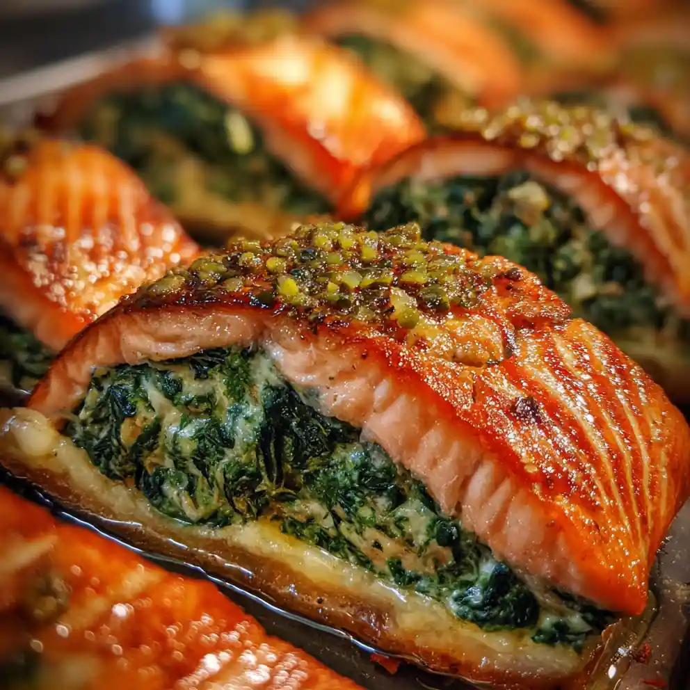 Stuffed Salmon Recipe With Spinach Pistachio Stripe 6 stuffed salmon recipe With Spinach Pistachio Stripe